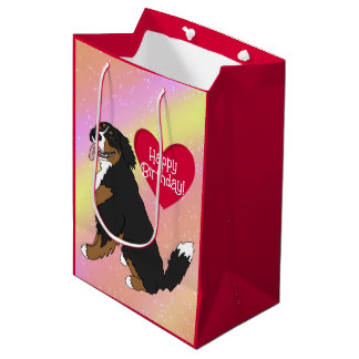 Bernese Mountain Dog Birthday Medium Gift Bag
