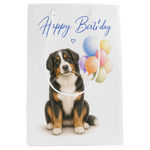 Bernese Mountain Dog Birthday Medium Gift Bag