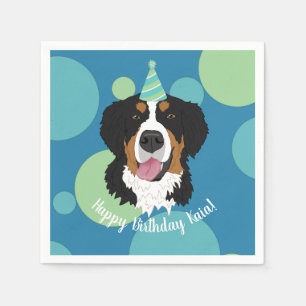 Bernese Mountain Dog Birthday Napkin
