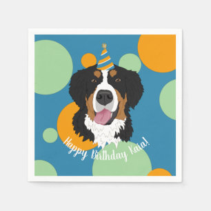 Bernese Mountain Dog Birthday Napkin