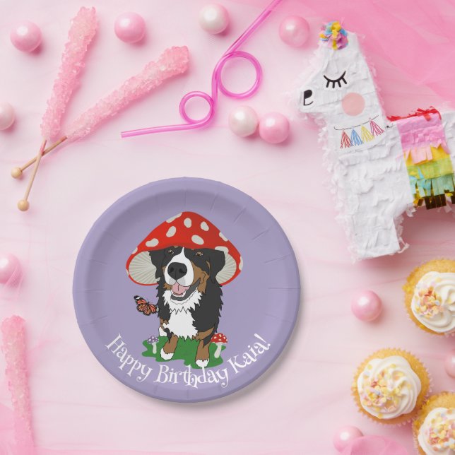 Bernese Mountain Dog Birthday Paper Plate (Party)