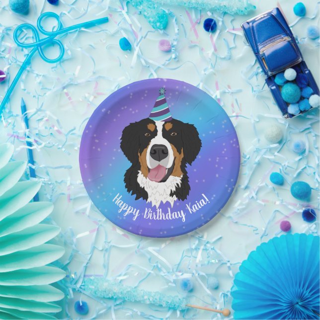 Bernese Mountain Dog Birthday  Paper Plate (Party)