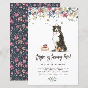 Bernese Mountain Dog Birthday Party Invitation