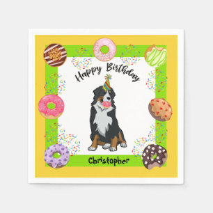Bernese Mountain dog Birthday Party Napkin