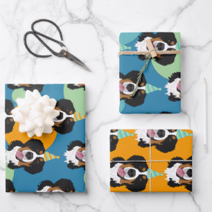 Bernese Mountain Dog Birthday  Wrapping Paper Sheet