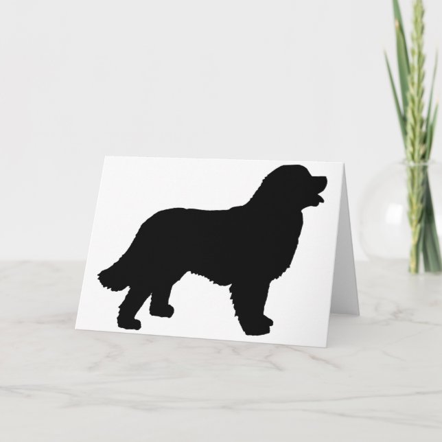 Bernese Mountain Dog (black silhouette) Card (Front)