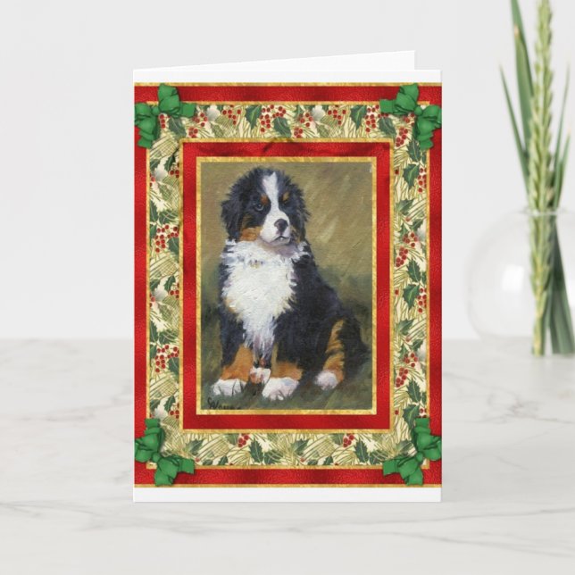 Bernese Mountain Dog Blank Christmas Card (Front)