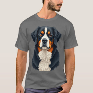 Bernese Mountain Dog Bold Beautiful Dogs retro gif T-Shirt