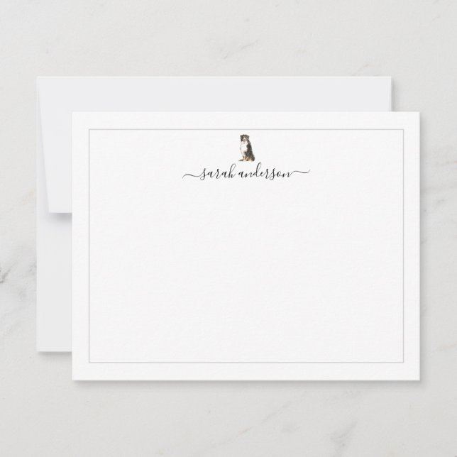Bernese Mountain Dog Border Personalized Card (Front)