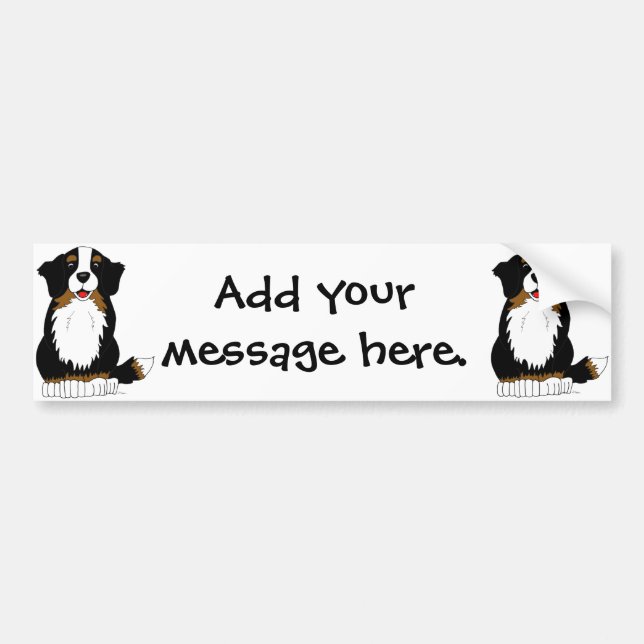 Bernese Mountain Dog Cartoon Bumper Sticker (Front)