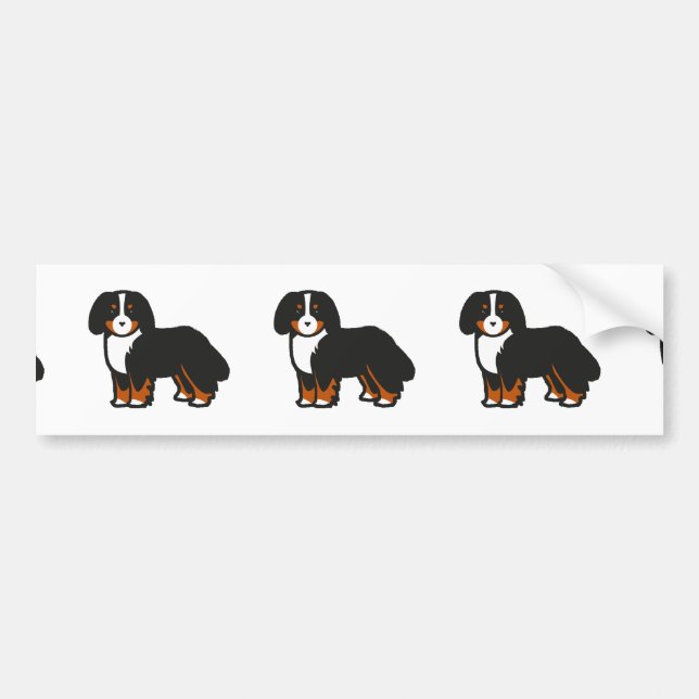 bernese mountain dog cartoon  bumper sticker (Front)