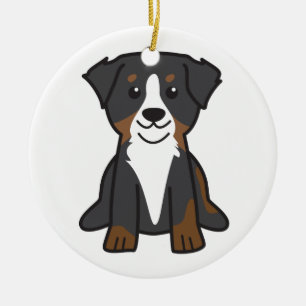 Bernese Mountain Dog Cartoon Ceramic Tree Decoration