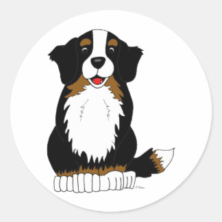 Bernese Mountain Dog Cartoon Classic Round Sticker