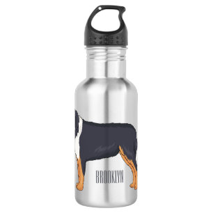 Bernese mountain dog cartoon illustration 532 ml water bottle