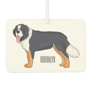 Bernese mountain dog cartoon illustration car air freshener