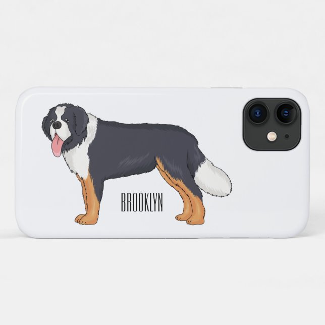 Bernese mountain dog cartoon illustration Case-Mate iPhone case (Back (Horizontal))