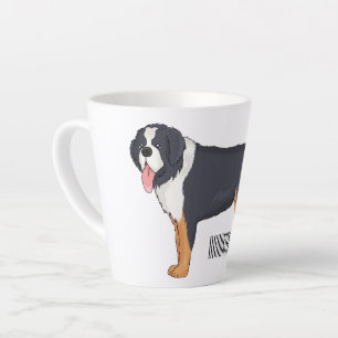 Bernese mountain dog cartoon illustration latte mug