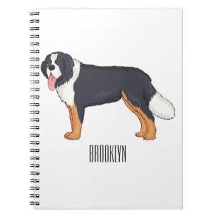 Bernese mountain dog cartoon illustration notebook