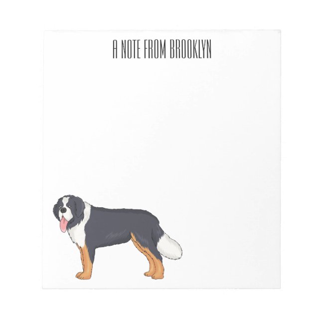 Bernese mountain dog cartoon illustration notepad (Front)