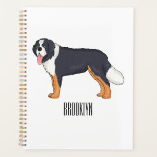 Bernese mountain dog cartoon illustration planner