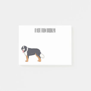 Bernese mountain dog cartoon illustration post-it notes