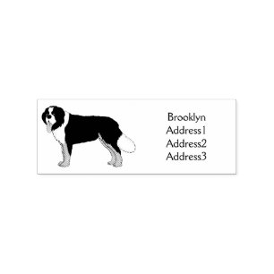 Bernese mountain dog cartoon illustration rubber stamp
