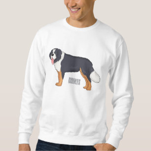 Bernese mountain dog cartoon illustration sweatshirt