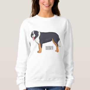 Bernese mountain dog cartoon illustration sweatshirt