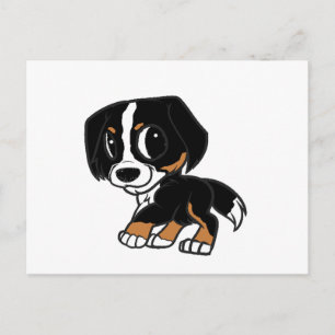 bernese mountain dog cartoon postcard