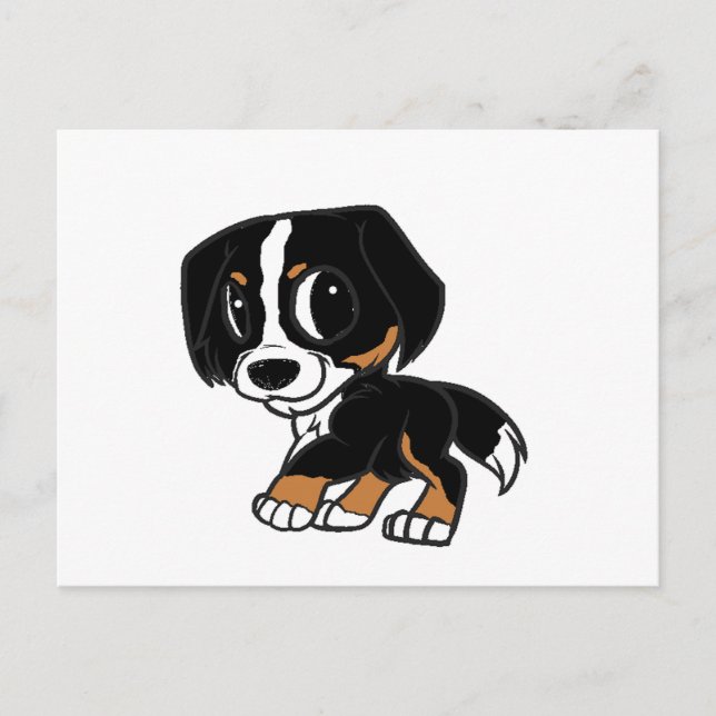 bernese mountain dog cartoon postcard (Front)