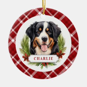 Bernese Mountain Dog Ceramic Circle Ornament