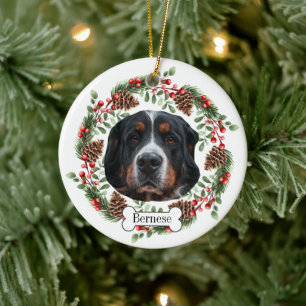 Bernese Mountain Dog Ceramic Tree Decoration