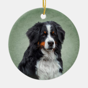 Bernese Mountain Dog Ceramic Tree Decoration
