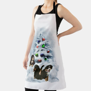 Bernese Mountain Dog Christmas Apron