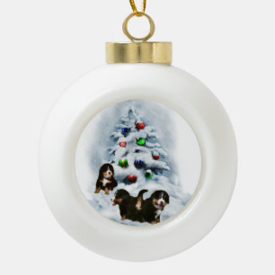 Bernese Mountain Dog Christmas Ceramic Ball Christmas Ornament