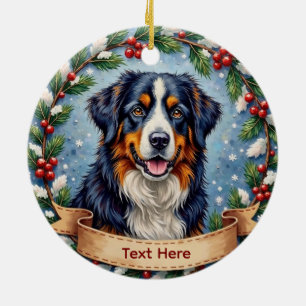 Bernese Mountain Dog Christmas Ceramic Tree Decoration