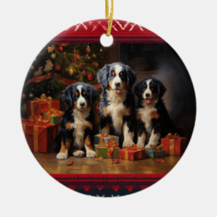 Bernese Mountain Dog Christmas Ceramic Tree Decoration