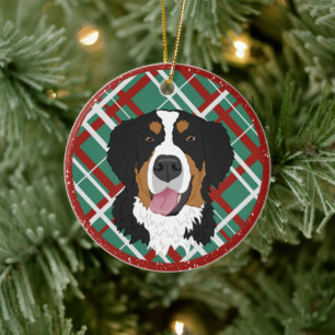 Bernese Mountain Dog Christmas  Ceramic Tree Decoration