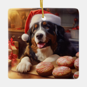 Bernese Mountain Dog Christmas Cookies Holiday Ceramic Ornament
