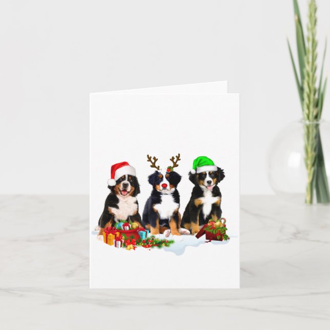 Bernese Mountain Dog Christmas Cute Fullprint  Card (Front)