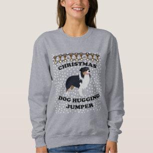 Bernese Mountain dog Christmas Dog Hugging Sweatshirt