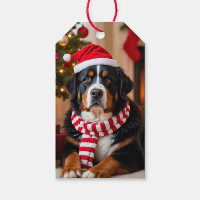 Bernese Mountain Dog Christmas  Gift Tags (Front)
