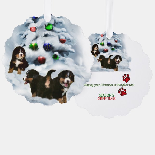Bernese Mountain Dog Christmas Gifts Tree Decoration Card (Front/Back)
