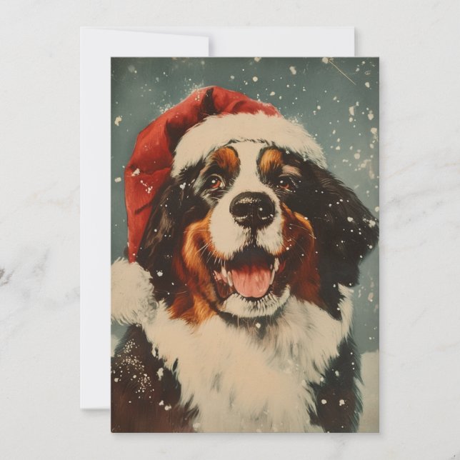 Bernese Mountain dog Christmas  Holiday Card (Front)