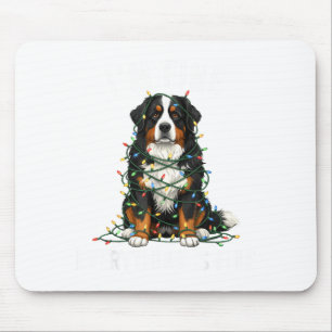 Bernese Mountain Dog Christmas I'm Fine Everything Mouse Mat