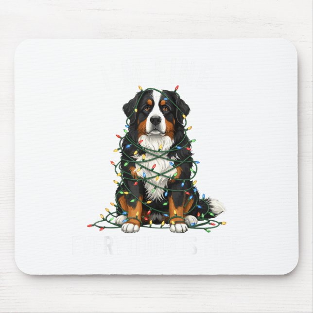 Bernese Mountain Dog Christmas I'm Fine Everything Mouse Mat (Front)