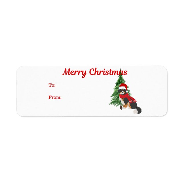 Bernese Mountain Dog Christmas Labels (Front)