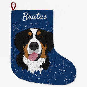 Bernese Mountain Dog Christmas Large Christmas Stocking