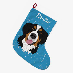 Bernese Mountain Dog Christmas Large Christmas Stocking