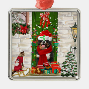 Bernese Mountain Dog Christmas  Metal Tree Decoration